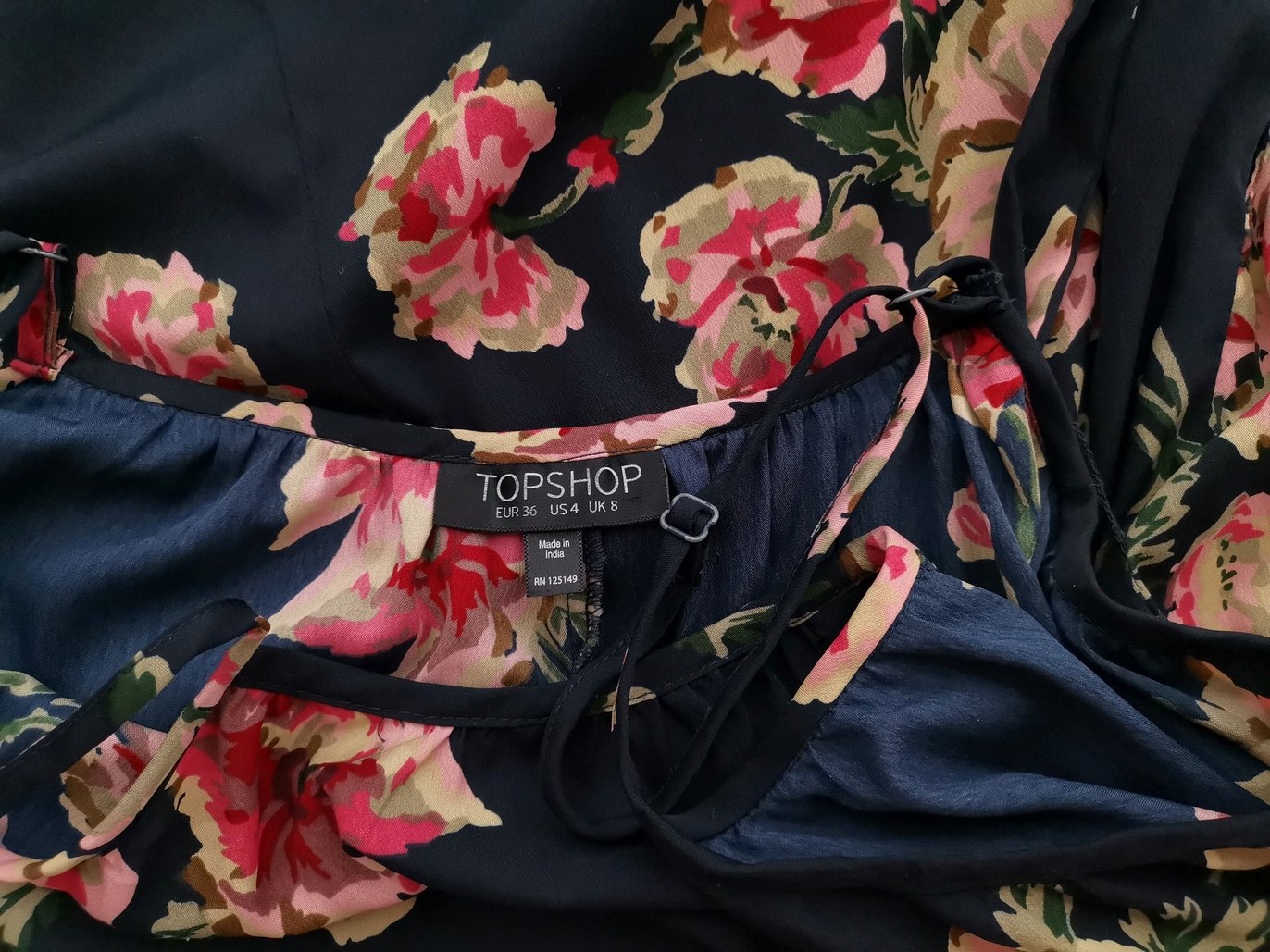 Topshop Size 36 Color Granatowy Kombinezon Spodnium Bezrękawnik