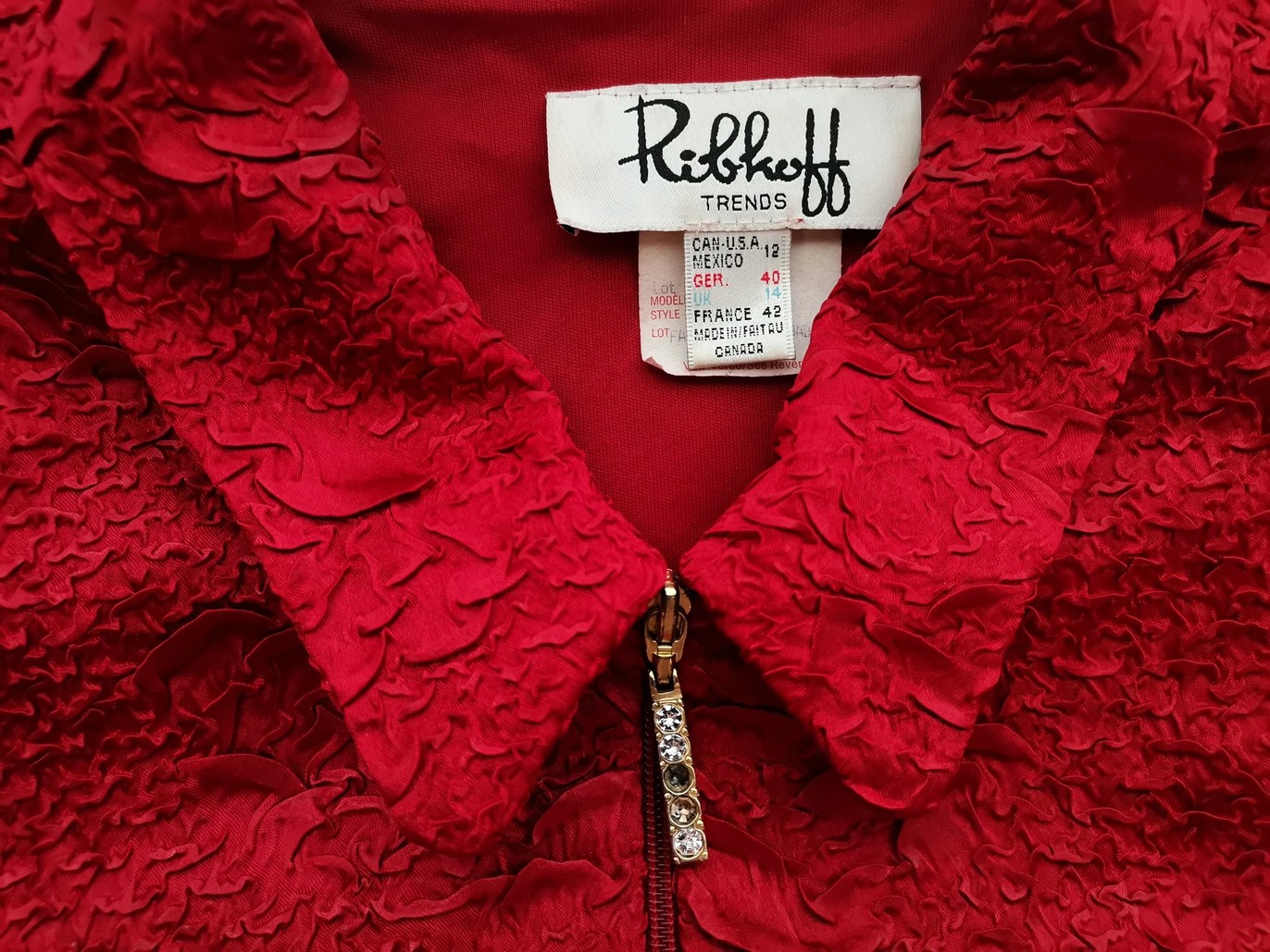 Joseph Ribkoff Size 12 (40) Color Czerwony Kurtka Długi rękaw