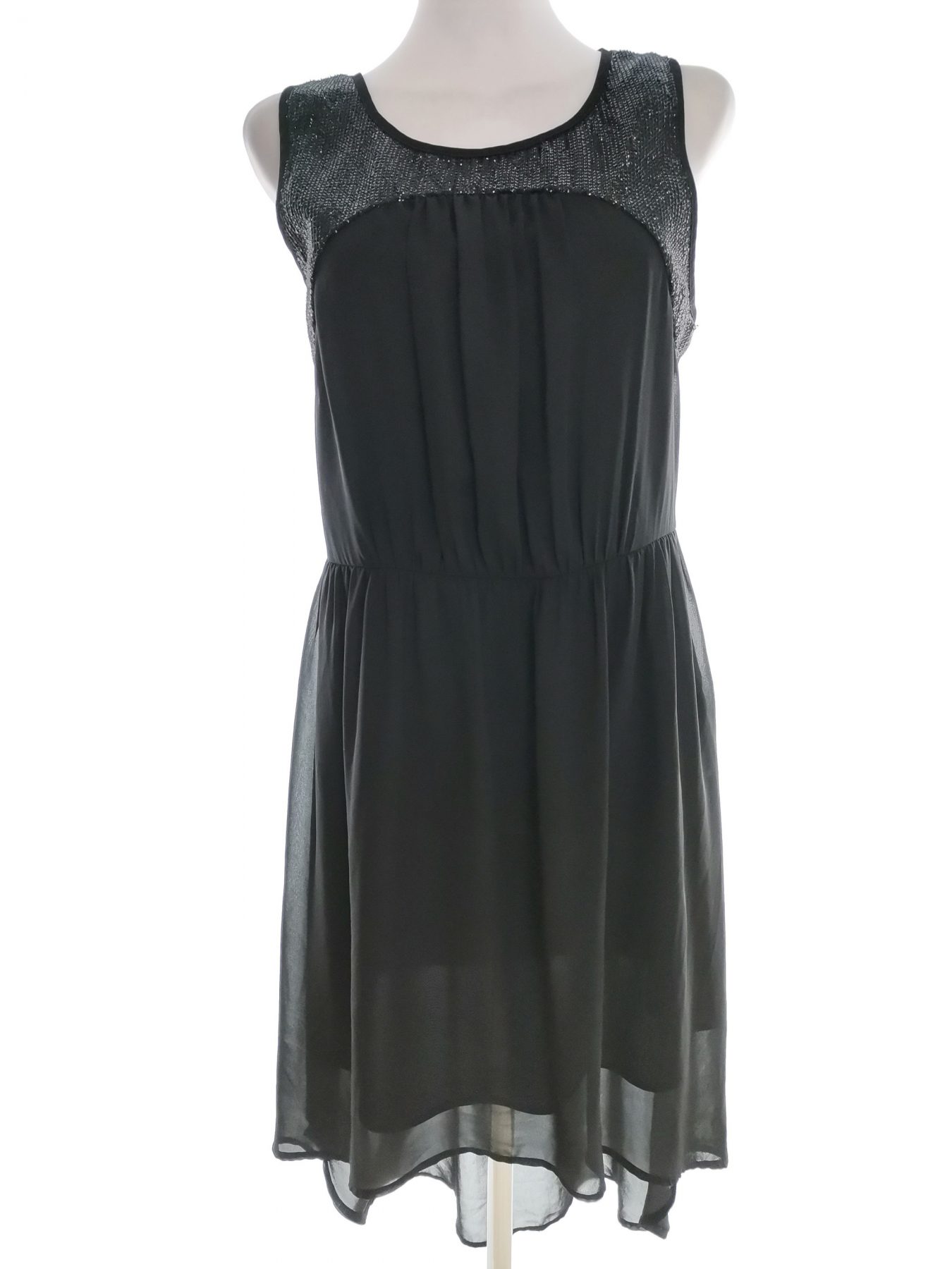 Vero moda Size M Color Czarny Okrągły dekolt Sukienka Elegancka Bezrękawnik Midi