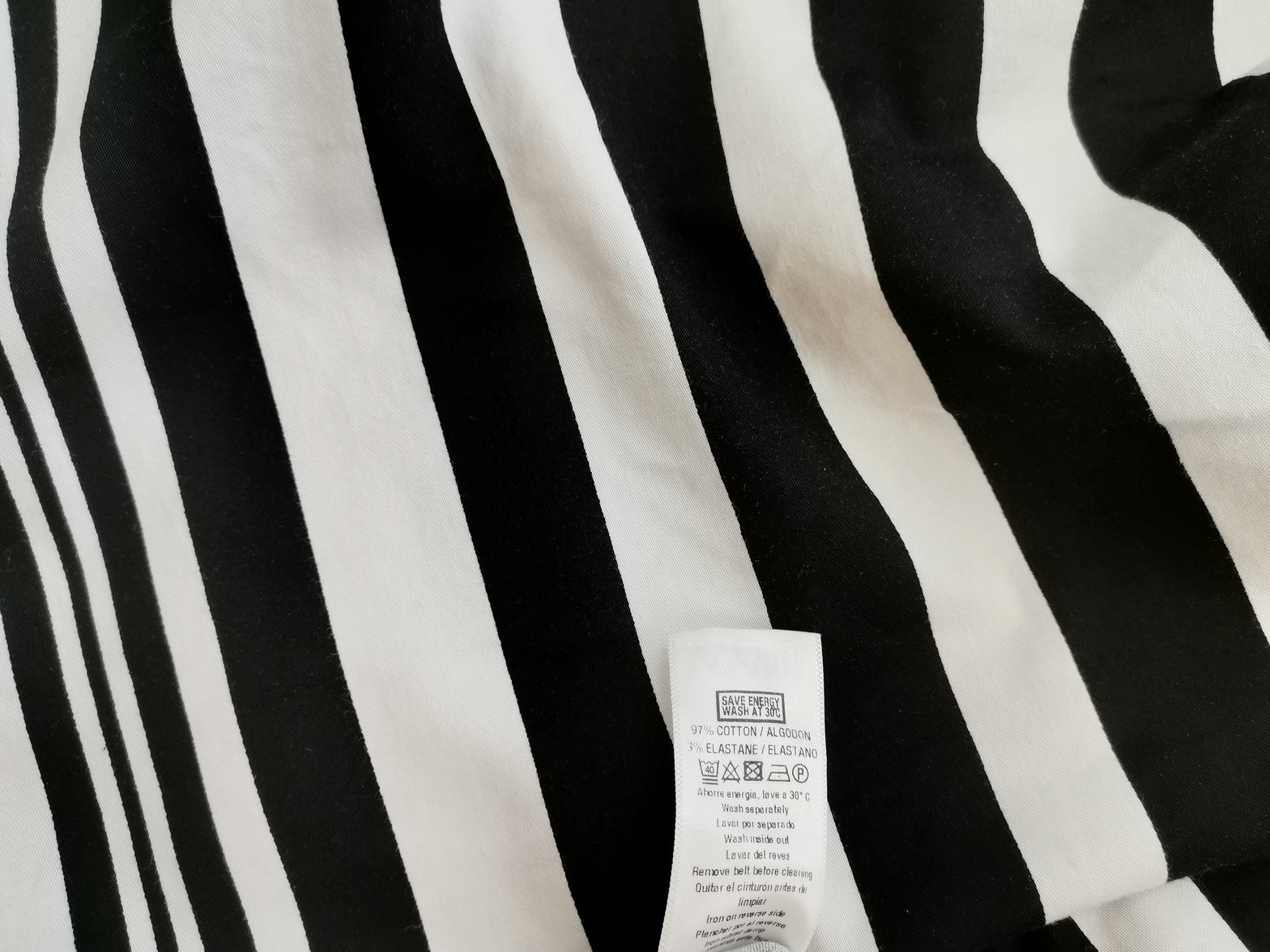 Wallis Size 8 (36) Color Czarny Pasy Okrągły dekolt Sukienka Trapezowa Bezrękawnik Midi Fabric Bawełna