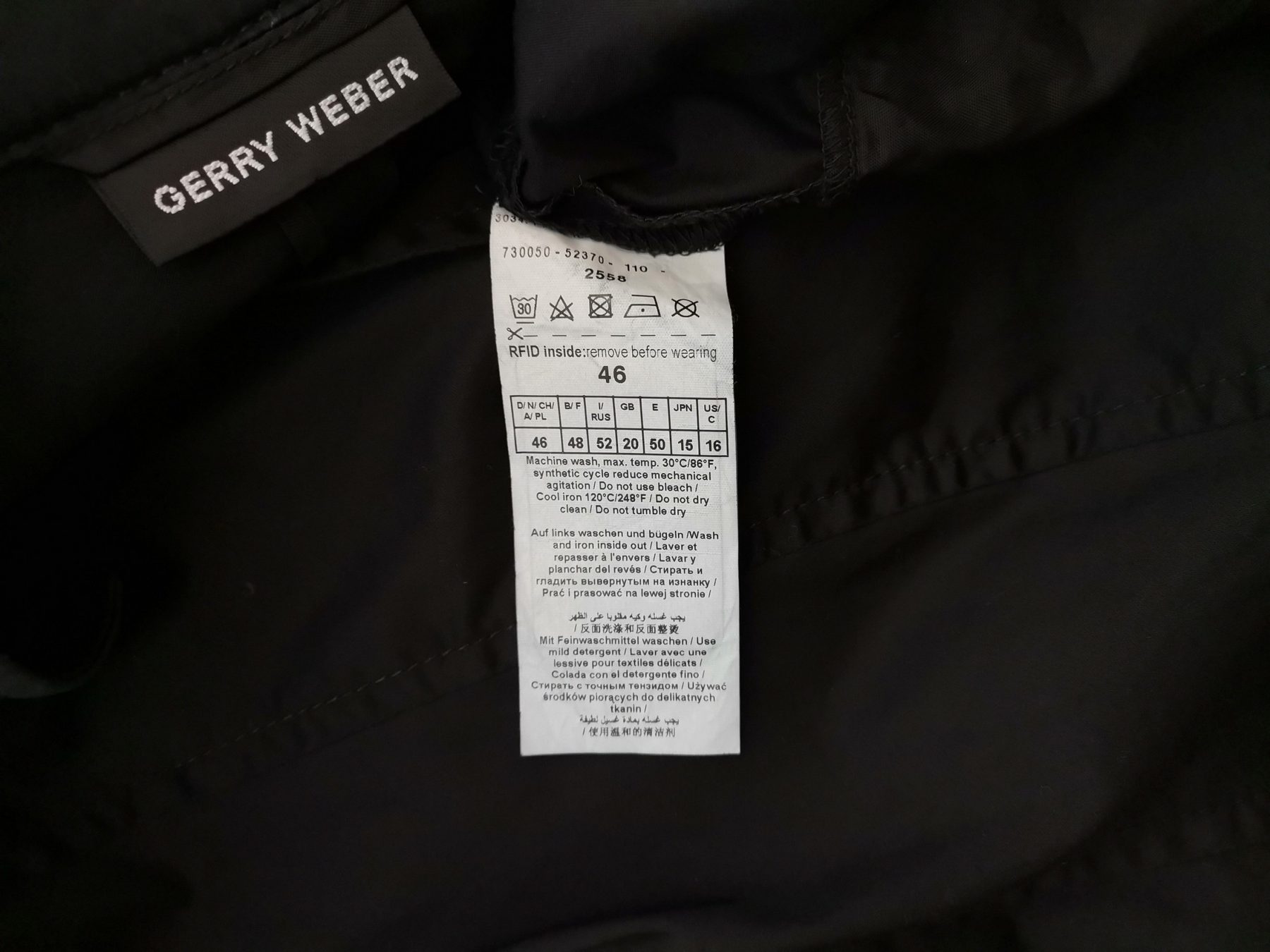 Gerry weber Size 46 Color Czarny Kołnierz Kardigan Żakiet Rękaw 3/4 Fabric Bawełna Cienka dzianina