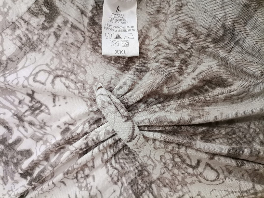 Andrea Size 2XL Color Szary W serek Sukienka Prosta Rękaw 3/4 Do Kolan Fabric Wiskoza