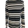 Gap Size S Color Czarny Pasy Pół golf Sweter Długi rękaw Fabric Wełna Merino Cienka dzianina