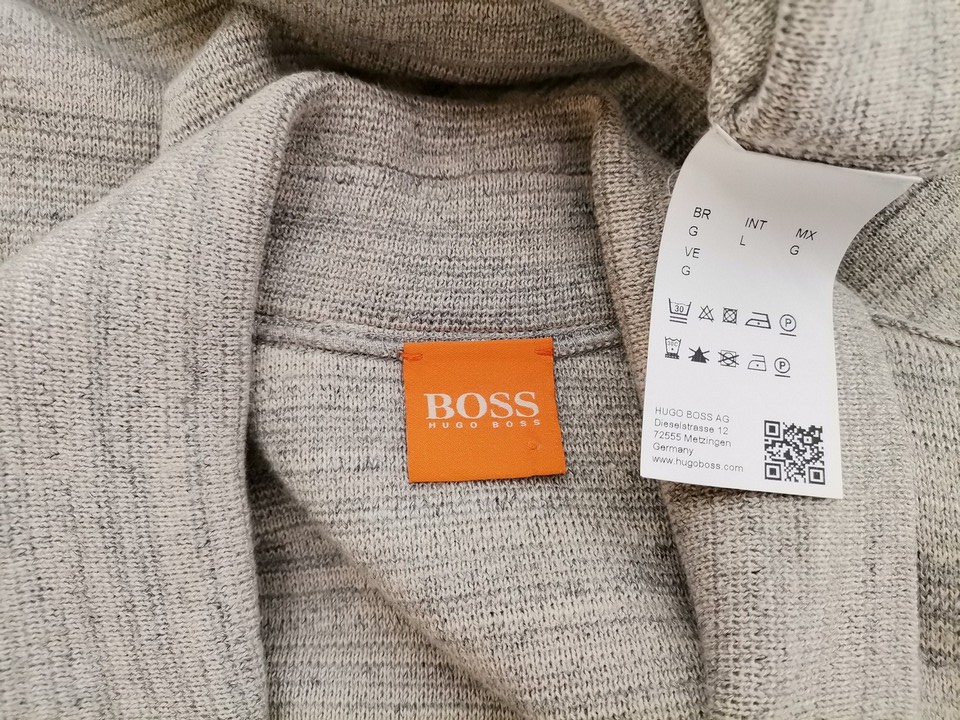 Hugo Boss Size L Color Szary Męski Sweter Rozpinany Długi rękaw Fabric Bawełna 100%