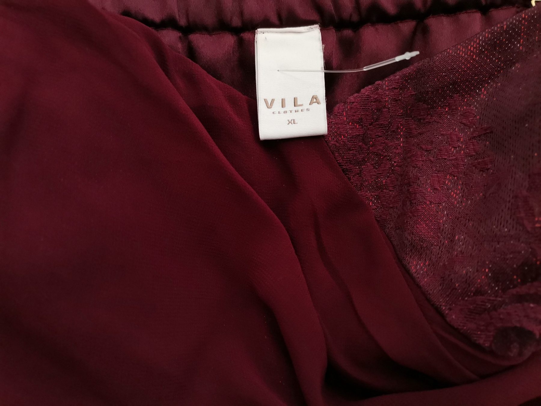 Vila Size XL Color Purpurowy Dekolt Serce Suknia Balowa Sukienka Wieczorowa Bezrękawnik Do Kolan Fabric Bawełna