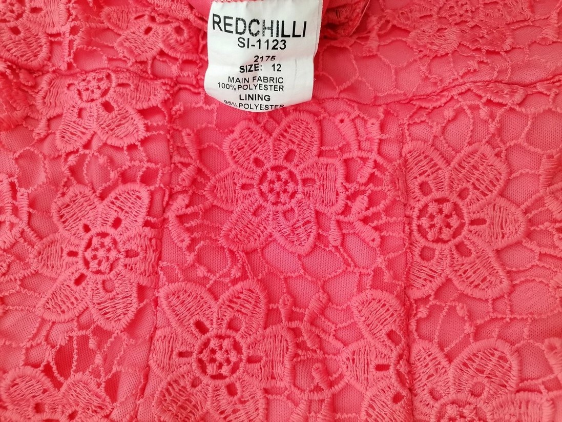 Red Chilli Size 12 (40) Color Różowy Odkryte Ramiona Sukienka na Ramiączkach Bezrękawnik Do Kolan