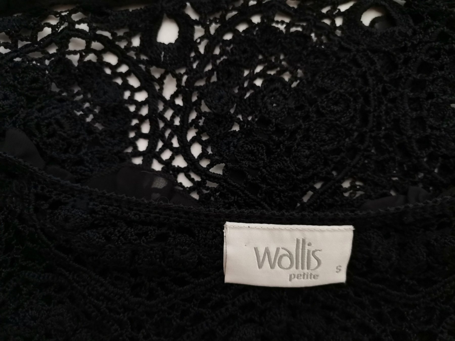 Wallis Size S Color Czarny W serek Bolerko Kardigan Krótki rękaw Fabric Wiskoza 100% Otwarta dzianina