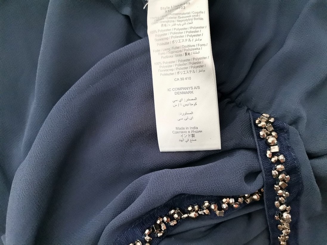 Soaked in luxury Size M Color Granatowy W łódkę Sukienka Blouson Bezrękawnik Midi