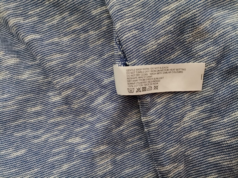 Fat face Size 16 (50) Color Niebieski W serek Długi Otwarty Kardigan Rękaw 3/4 Fabric Bawełna 100% Cienka dzianina