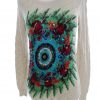 DESIGUAL Size M Color Kremowy Crew Neck Długi Sweter Tunika Długi rękaw Cienka dzianina