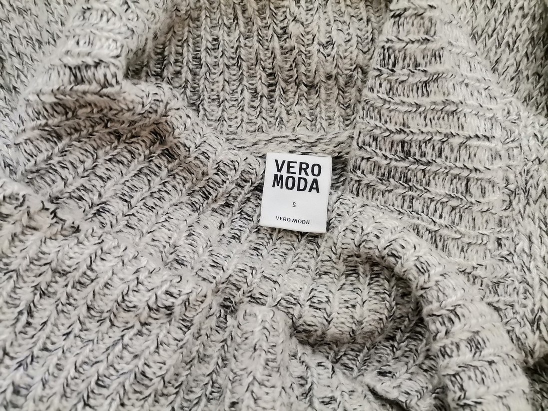 Vero moda Size S Color Szary W serek Długi Otwarty Kardigan Długi rękaw Fabric Akryl Cienka dzianina