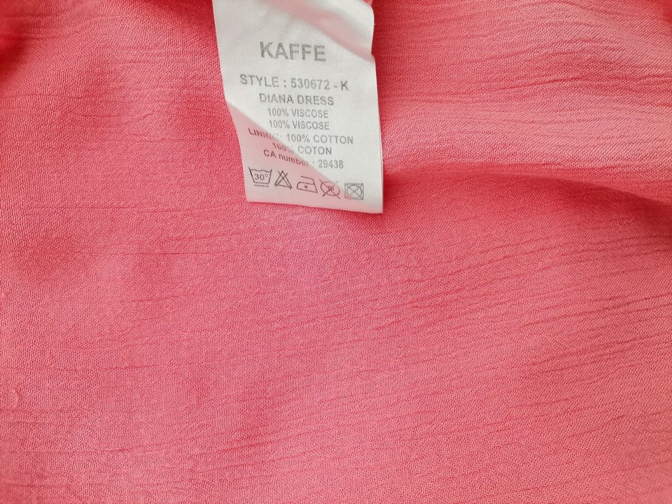 Kaffe Size 38 Color Różowy Odkryte Ramiona Sukienka na Ramiączkach Bezrękawnik Do Kolan Fabric Wiskoza 100%