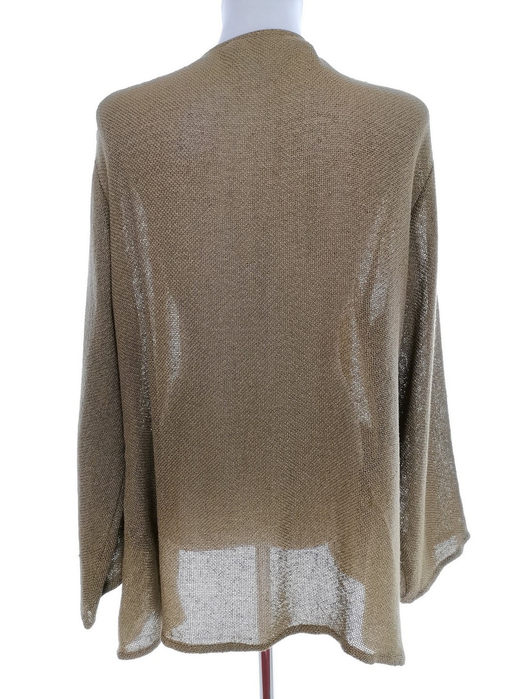 Masai Size M Color Khaki Okrągły dekolt Długi Otwarty Kardigan Długi rękaw Fabric Wiskoza Cienka dzianina