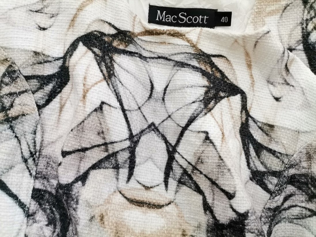 Mac Scott Size 40 Color Kremowy Kwadratowy dekolt Sukienka Ołówkowa Bezrękawnik Midi Fabric Bawełna 100%