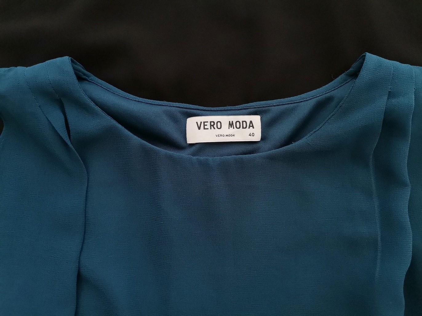 Vero moda Size 40 (36) Color Turkusowy Okrągły dekolt Sukienka Blouson Bezrękawnik Do Kolan