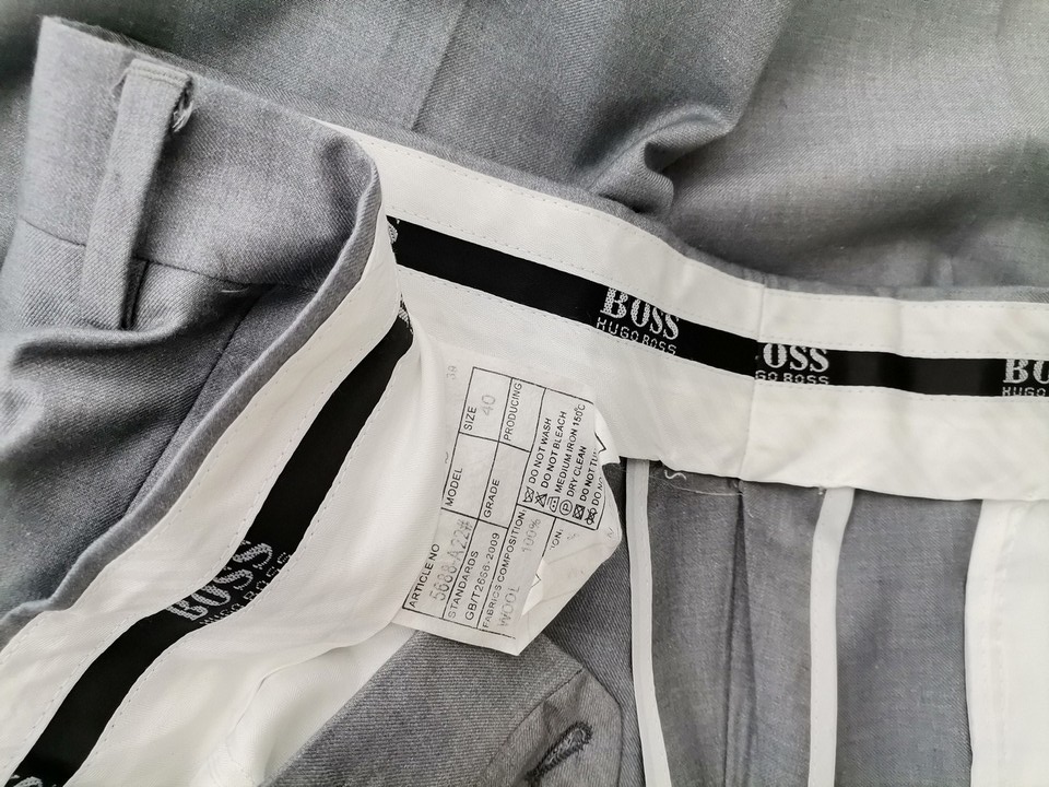 Hugo Boss Size 40 (XL) Color Szary Fabric Wełna 100%