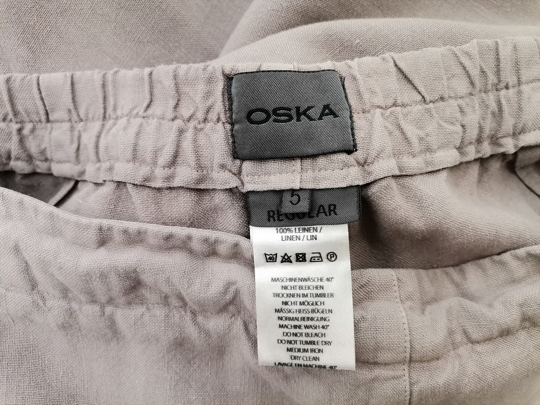 Oska Size 5 (50) Color Szary Spodnie Casual Fabric Len 100%