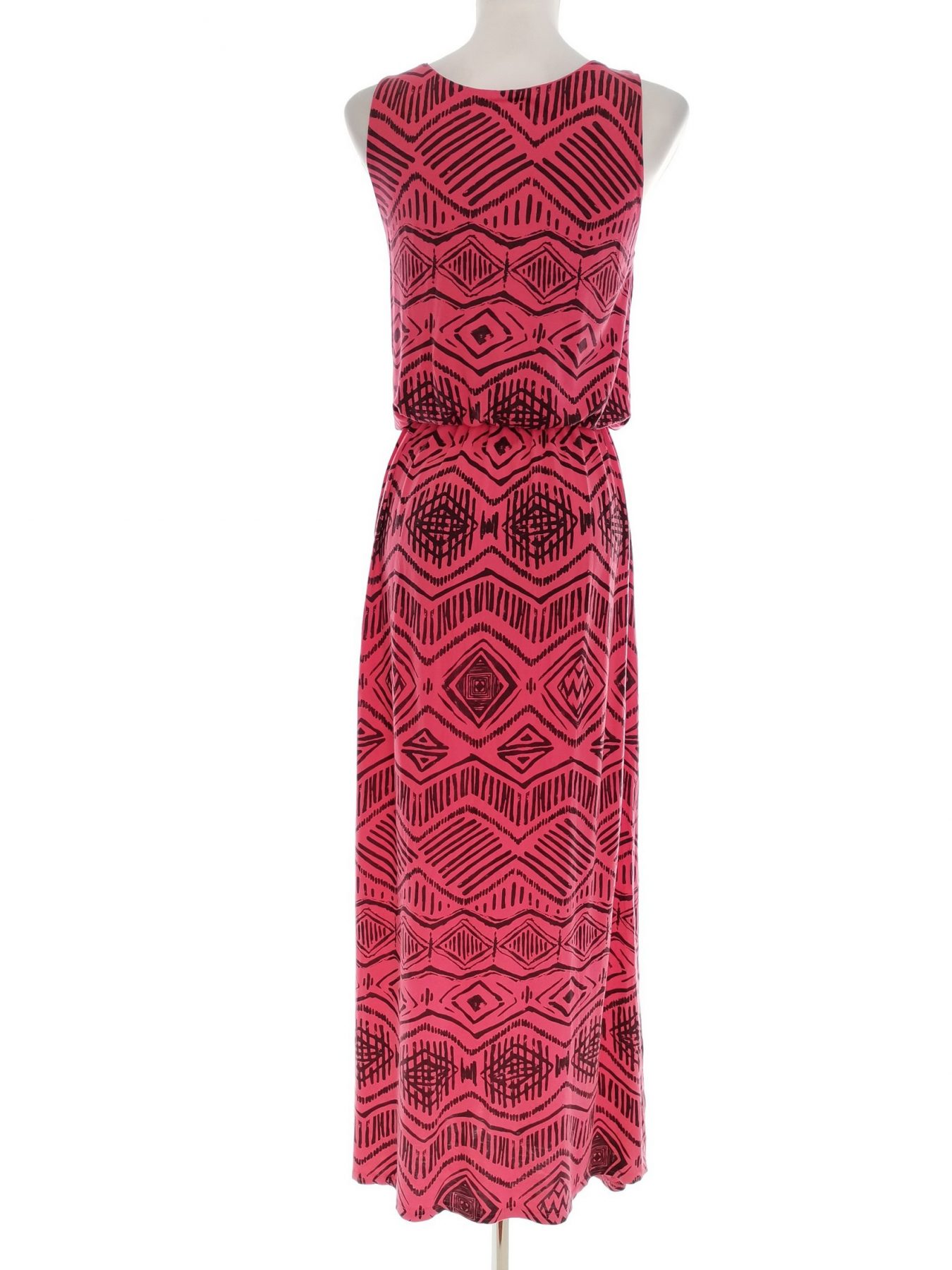 Izabel London Size 8 (36) Color Różowy Okrągły dekolt Sukienka Maxi Bezrękawnik Długa Fabric Wiskoza