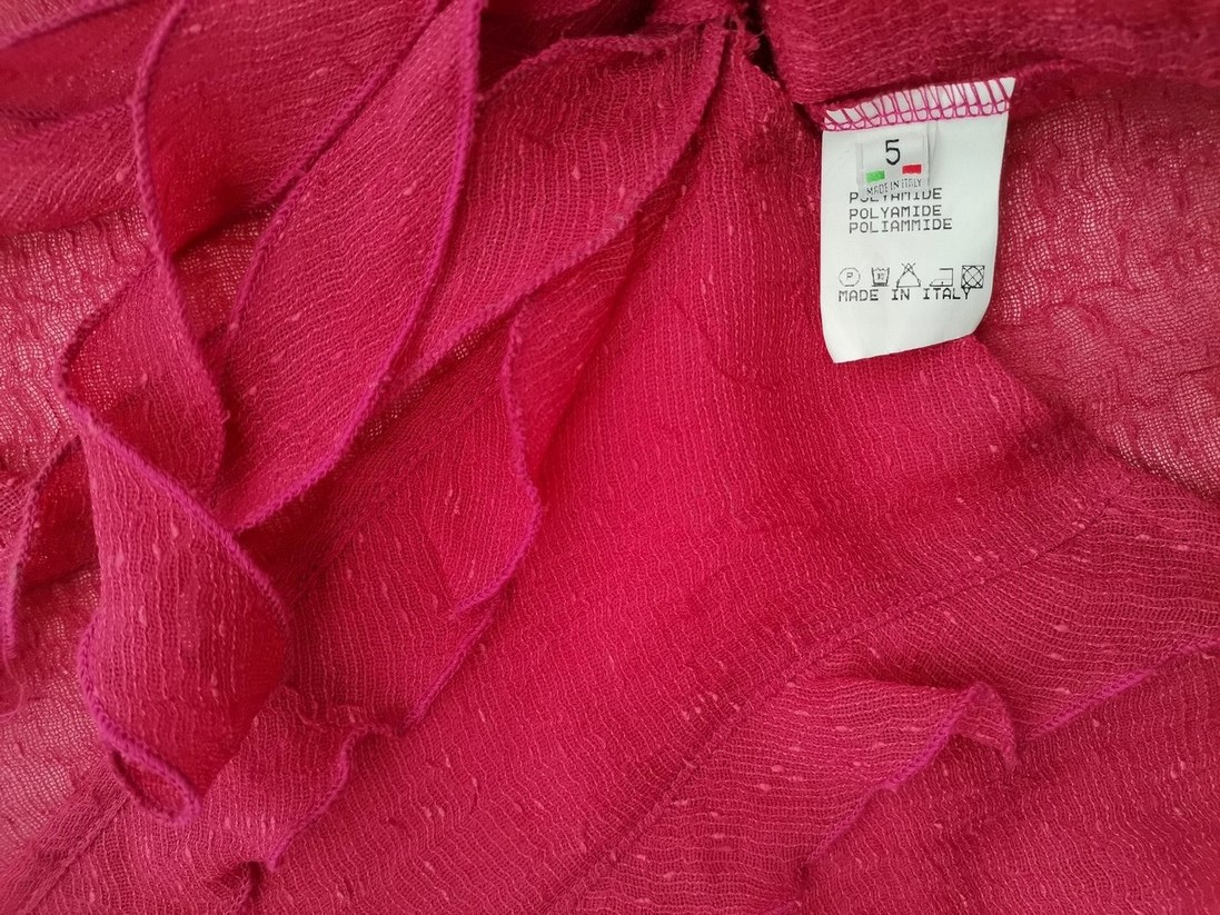 Evalinka Size 5 (50) Color Różowy W serek Kardigan Wiązany Rękaw 3/4 Cienka dzianina