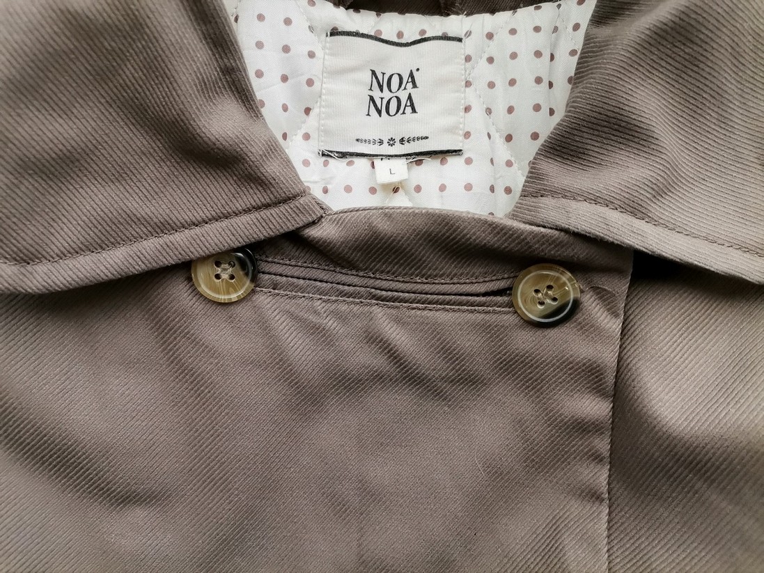 Noa noa Size L Color Brązowy Płaszcz Długi rękaw Fabric Bawełna 100%