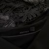 Andrea Size S Color Czarny W serek Sukienka Prosta Rękaw 3/4 Midi Fabric Wiskoza