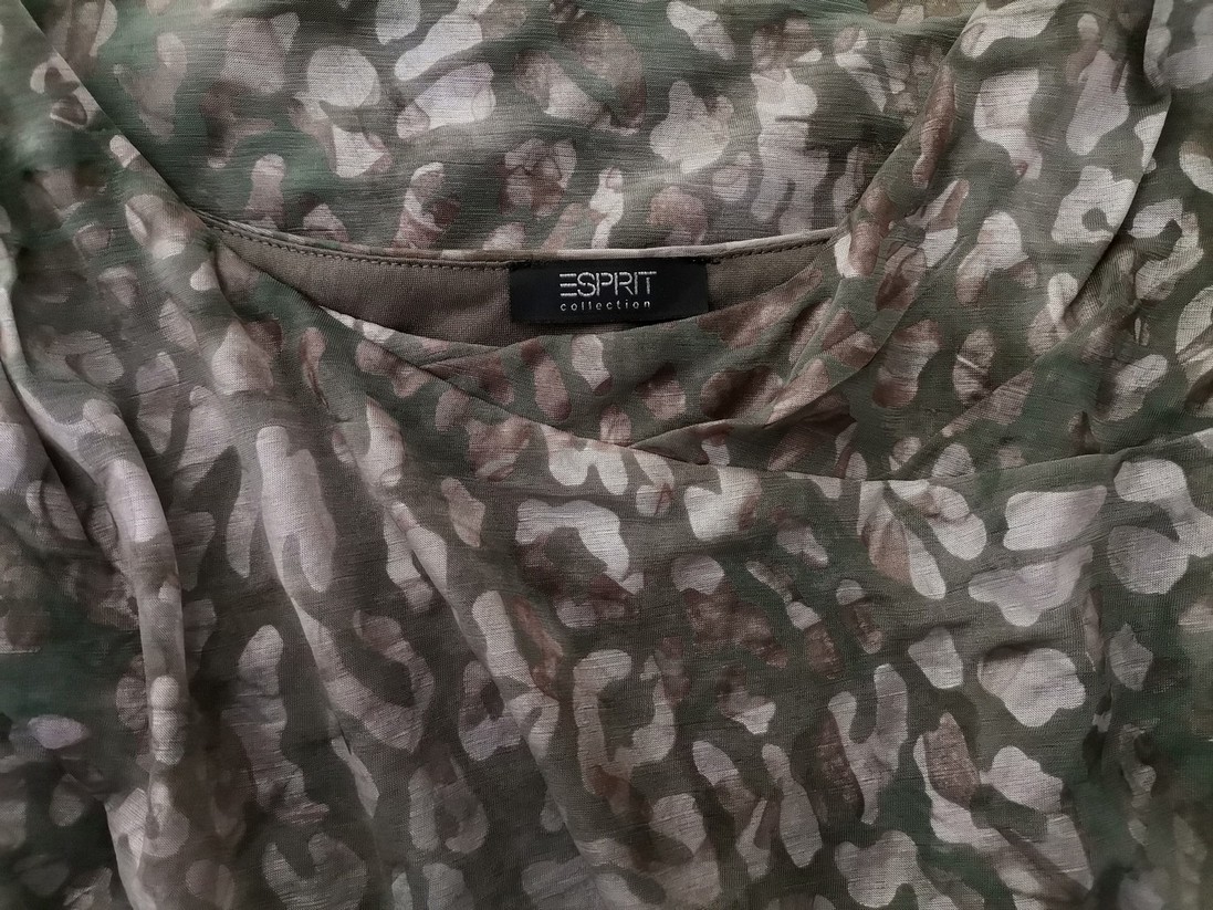 Esprit Size 38/40 Color Szary Okrągły dekolt Sukienka Bodycon Bezrękawnik Do Kolan