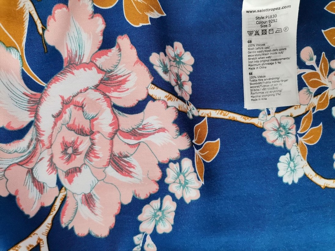 Saint tropez Size S Color Niebieski W łódkę Sukienka Letnia Krótki rękaw Do Kolan Fabric Wiskoza 100%