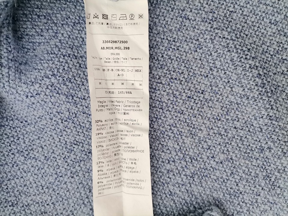 Marella Size M Color Niebieski W łódkę Sweter Długi rękaw Fabric Akryl Cienka dzianina