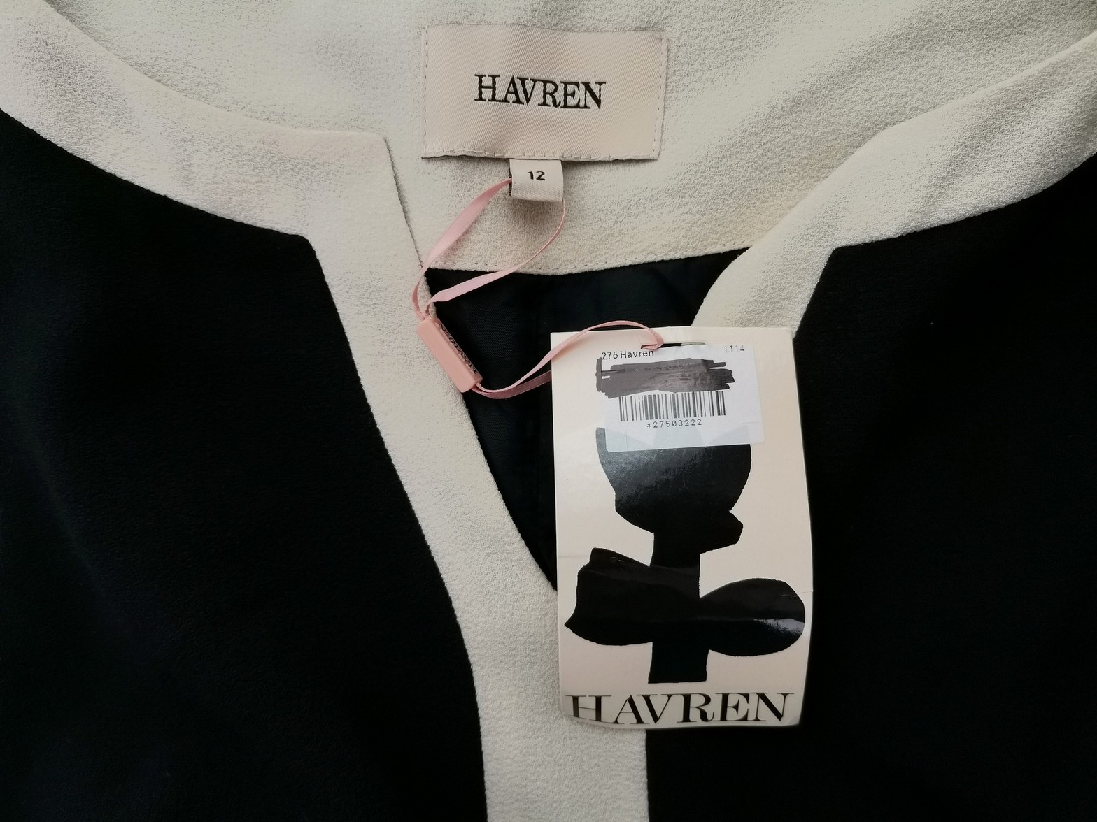 HAVREN Size 12 (40) Color Czarny W serek Sukienka Ołówkowa Bezrękawnik Midi