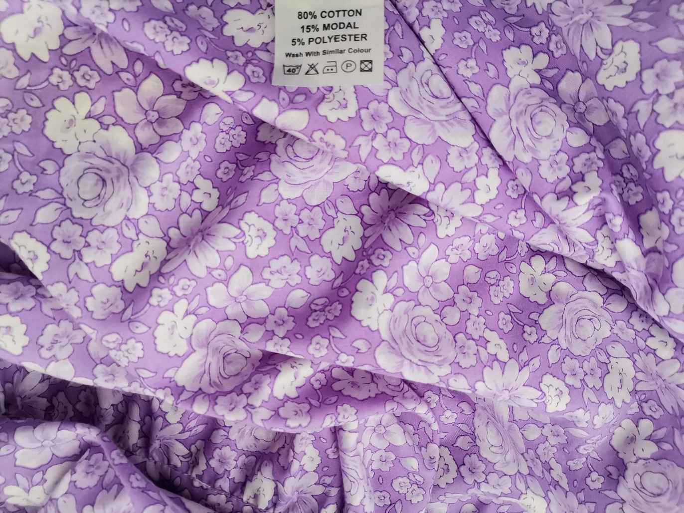 Vintage Size 46/48 Color Fioletowy Okrągły dekolt Sukienka Maxi Krótki rękaw Długa Fabric Modal