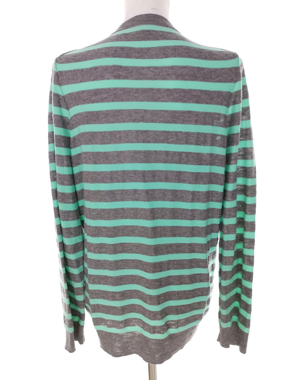 J.Crew Size S Color Miętowy Pasy W serek Kardigan Zapinany Długi rękaw Fabric Bawełna Cienka dzianina