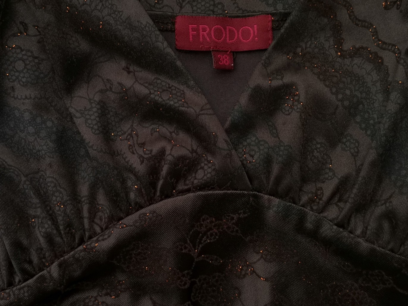 FRODO! Size 38 Color Brązowy W serek Suknia Balowa Sukienka Wieczorowa Bezrękawnik Do Kolan