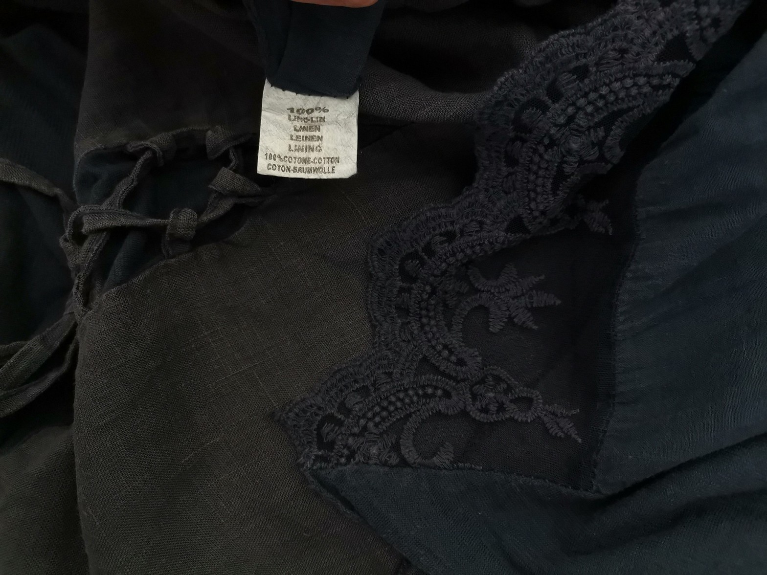 PIAZZA ROMA Size S Color Szary Okrągły dekolt Sukienka Prosta Krótki rękaw Do Kolan Fabric Len 100%