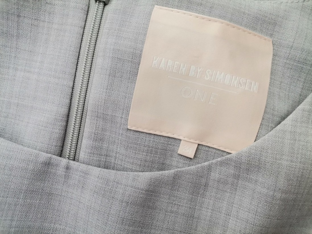 Karen by Simonsen Size 34 Color Szary Okrągły dekolt Sukienka Elegancka Bezrękawnik Do Kolan