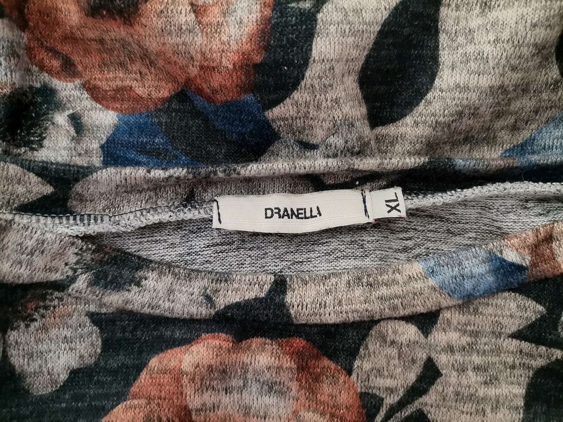 Dranella Size XL Color Granatowy Okrągły dekolt Sukienka Prosta Długi rękaw Midi