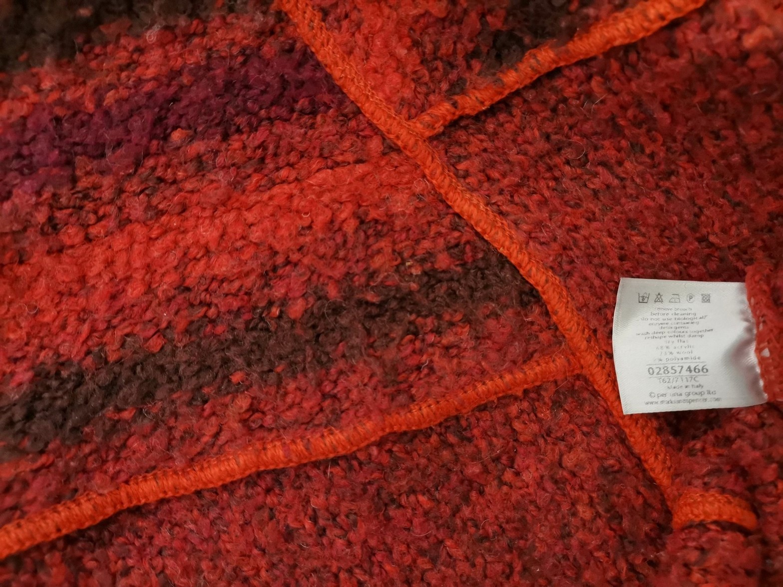 Size L Color Pomarańczowy Drapowany dekolt Długi Kardigan Wiązany Długi rękaw Fabric Akryl Cienka dzianina