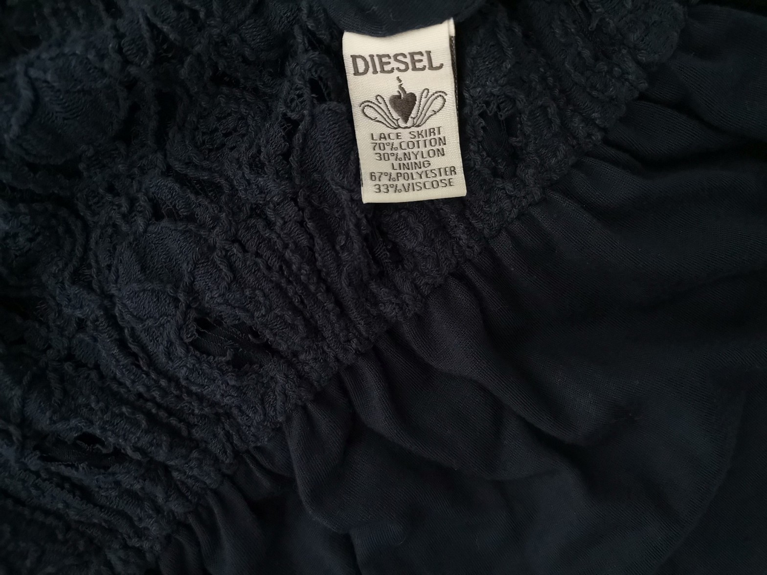 Diesel Size S Color Granatowy Okrągły dekolt Sukienka Ołówkowa Bezrękawnik Do Kolan Fabric Bawełna