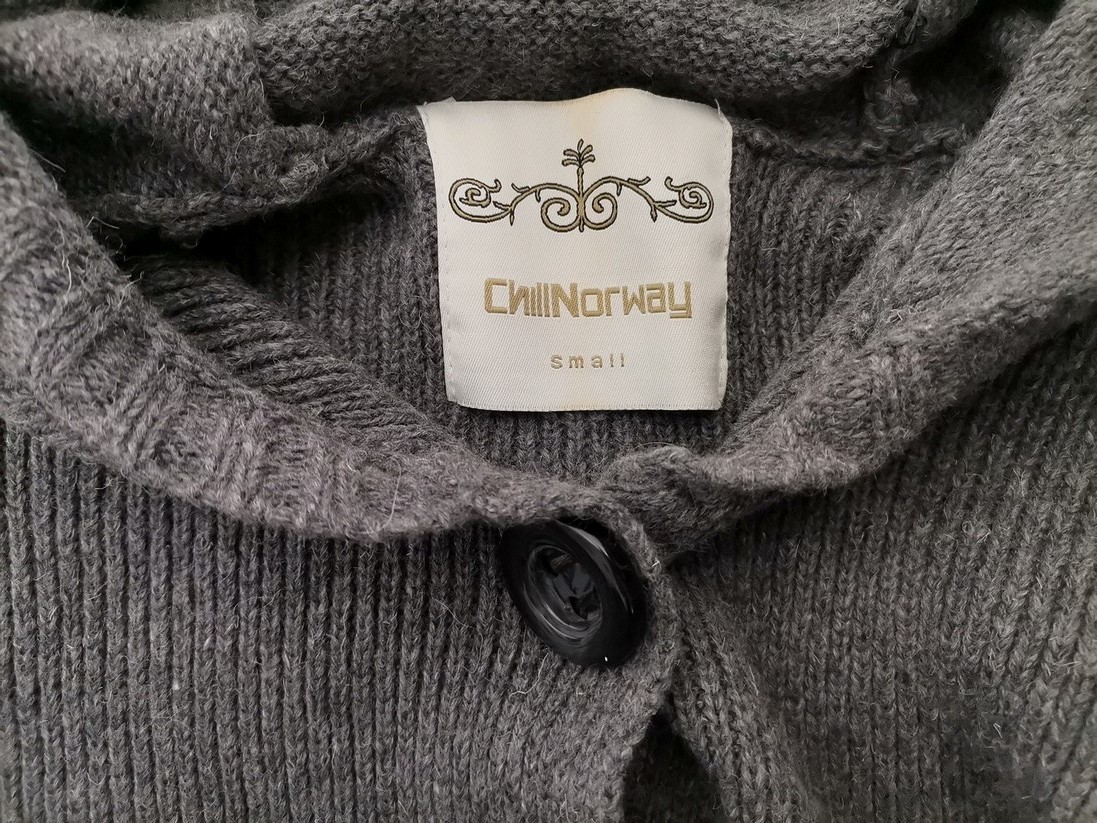 CHILLNORWAY Size S Color Szary Okrągły dekolt Sukienka Sweterkowa Długi rękaw Krótka Fabric Wełna Jagnięca