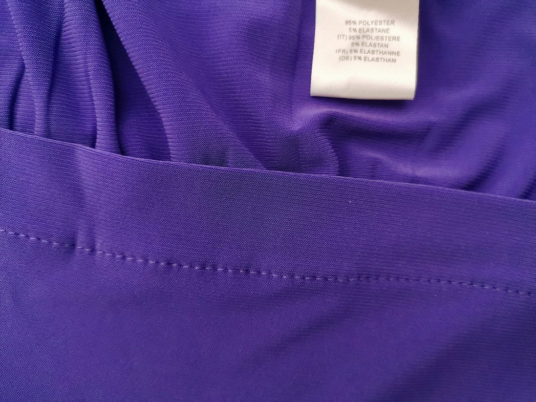 Nina Leonard Size XL Color Fioletowy Okrągły dekolt Sukienka Prosta Długi rękaw Midi