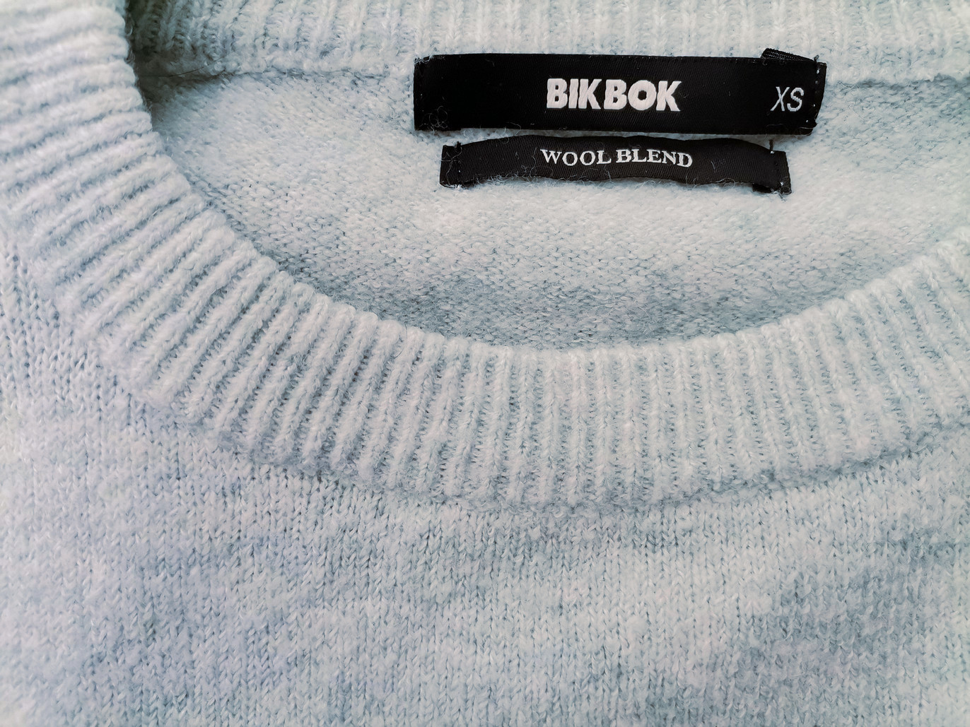 BIK BOK Size XS Color Niebieski Crew Neck Sukienka Sweterkowa Długi rękaw Do Kolan Fabric Akryl