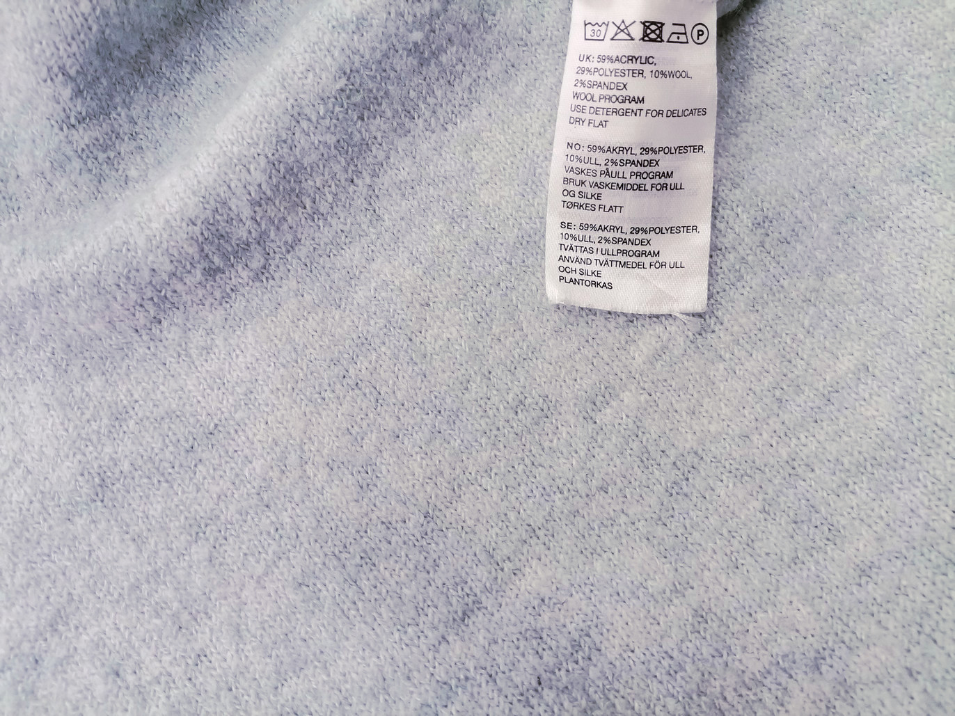 BIK BOK Size XS Color Niebieski Crew Neck Sukienka Sweterkowa Długi rękaw Do Kolan Fabric Akryl