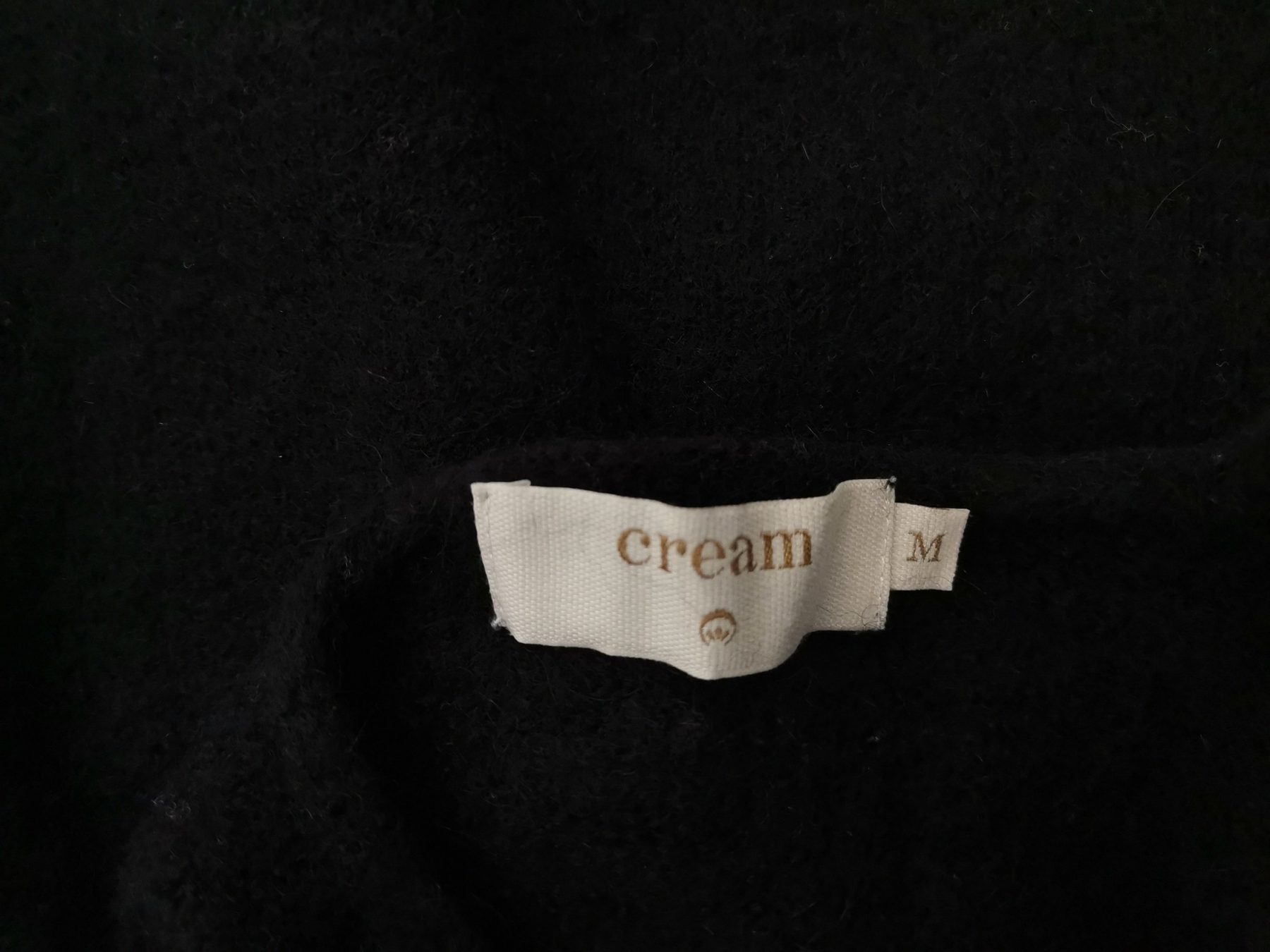 Cream Size M Color Czarny W serek Długi Otwarty Kardigan Długi rękaw Fabric Wełna Cienka dzianina