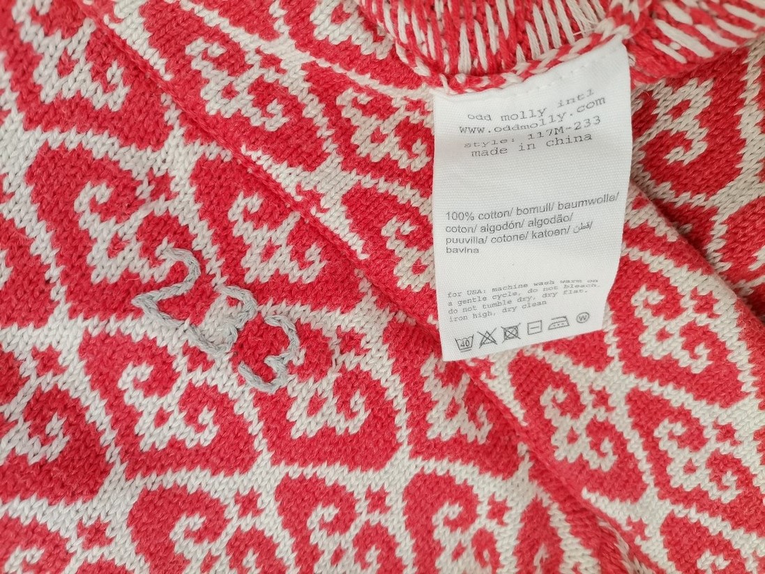 Odd molly Size 1 (36) Color Różowy Kołnierz Kardigan Żakiet Długi rękaw Fabric Bawełna 100% Cienka dzianina