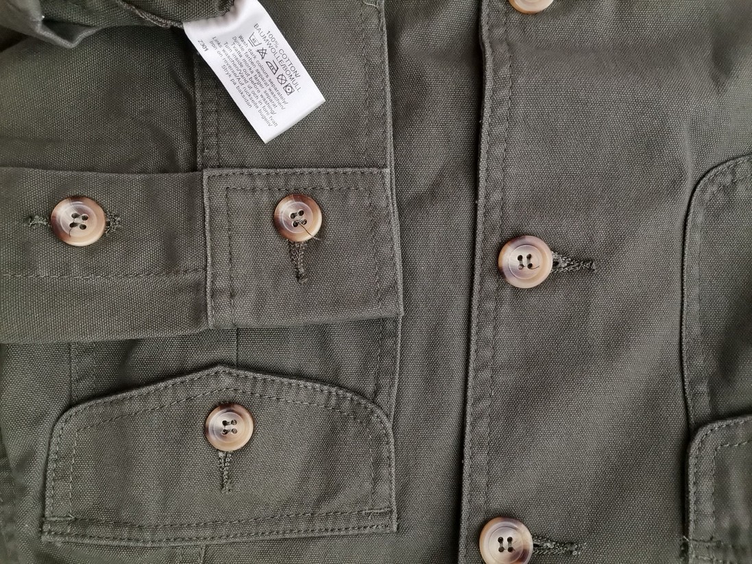 For Women Size 12 (38) Color Khaki Kurtka Jeansowa Długi rękaw Fabric Bawełna 100%