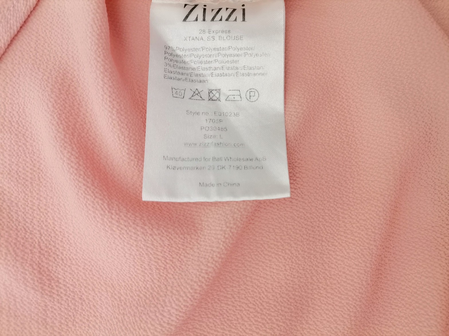 Zizzi Size L Color Różowy Okrągły dekolt Tunika Bluzka Krótki rękaw