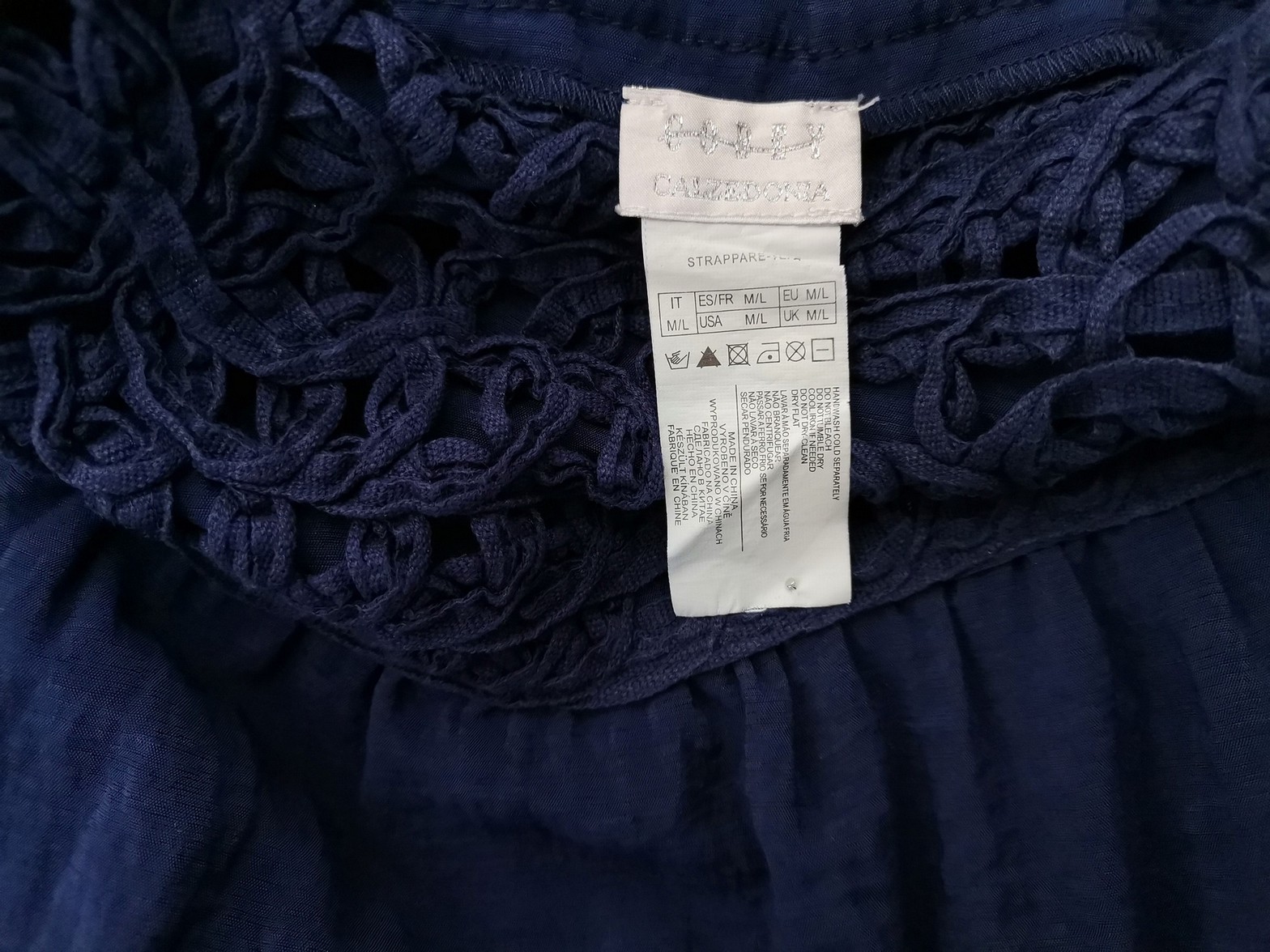 Cobey Calzedonia Size M/L Color Niebieski Okrągły dekolt Sukienka Prosta Bezrękawnik Midi Fabric Wiskoza