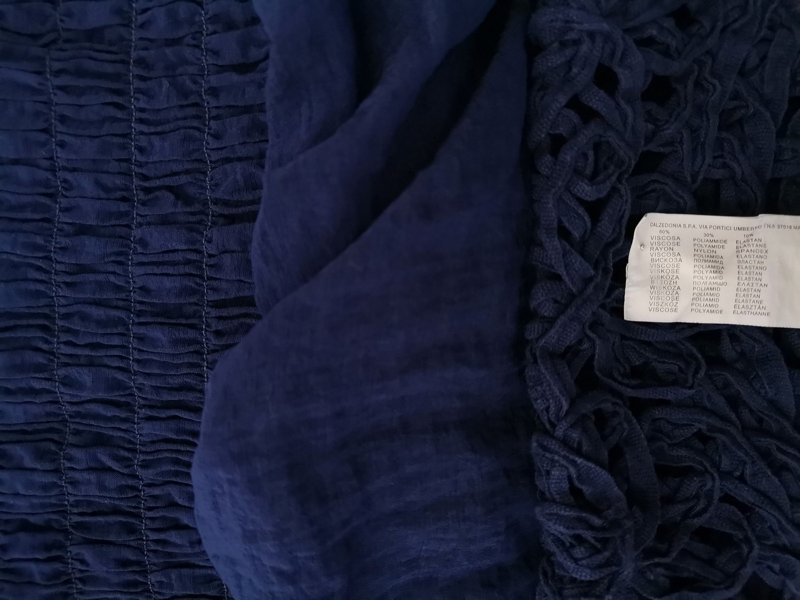 Cobey Calzedonia Size M/L Color Niebieski Okrągły dekolt Sukienka Prosta Bezrękawnik Midi Fabric Wiskoza