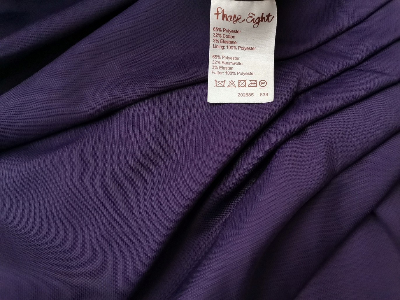 Phase eight Size 14 (42) Color Fioletowy W serek Suknia Balowa Sukienka Wieczorowa Krótki rękaw Midi