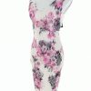 Jane norman Size 6 (32) Color Biały W serek Sukienka Bodycon Bezrękawnik Midi