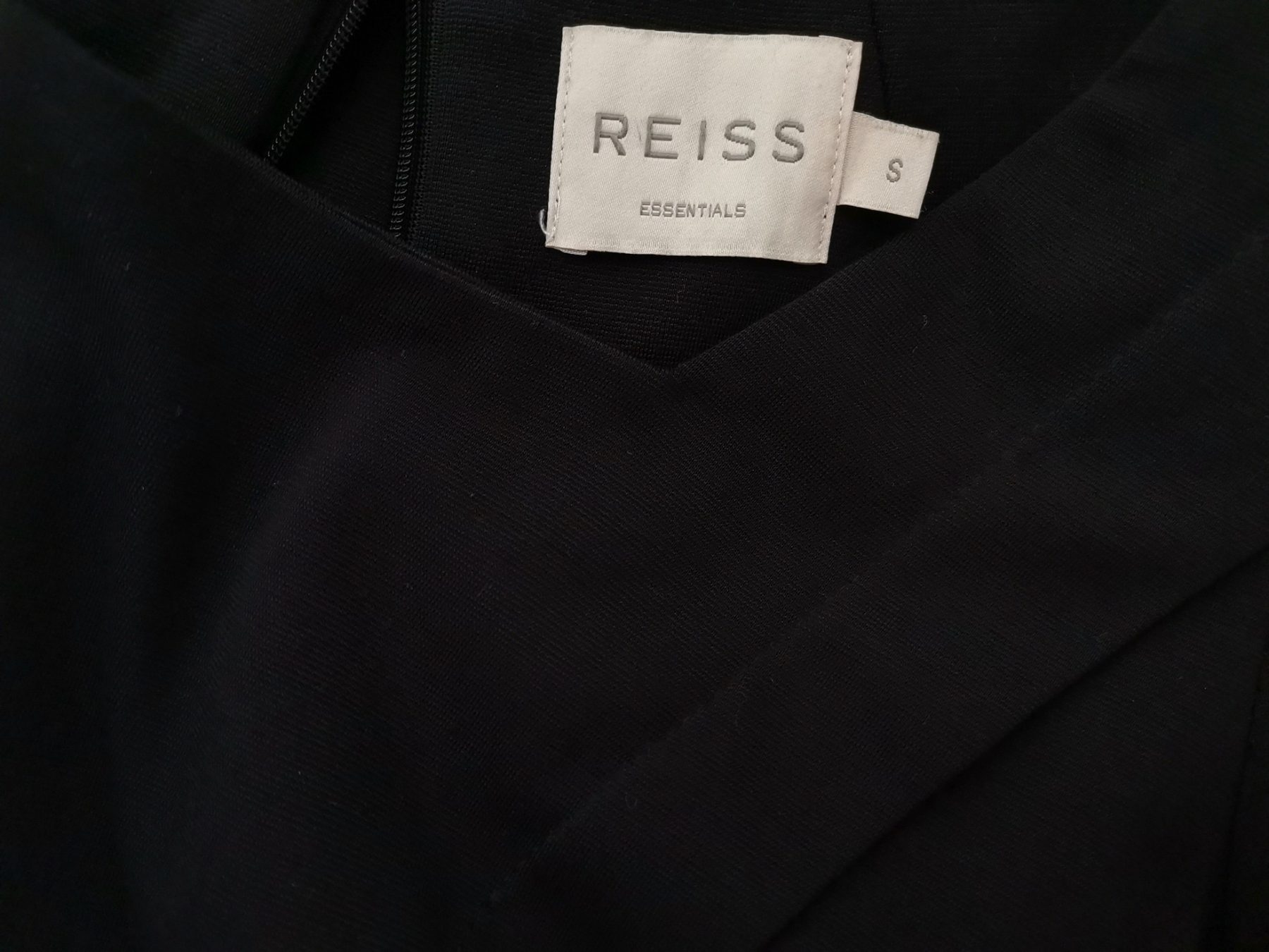 Reiss Size S Color Czarny Kwadratowy dekolt Sukienka Maxi Długi rękaw Długa Fabric Wiskoza